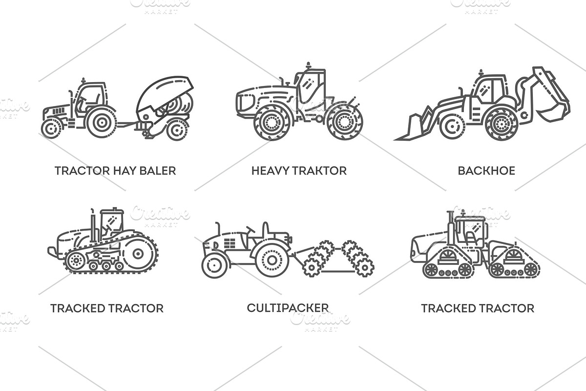 Agricultural Machinery Vector Symbol, a Transportation Illustration by Tettygreen (Photo 2 of 3)