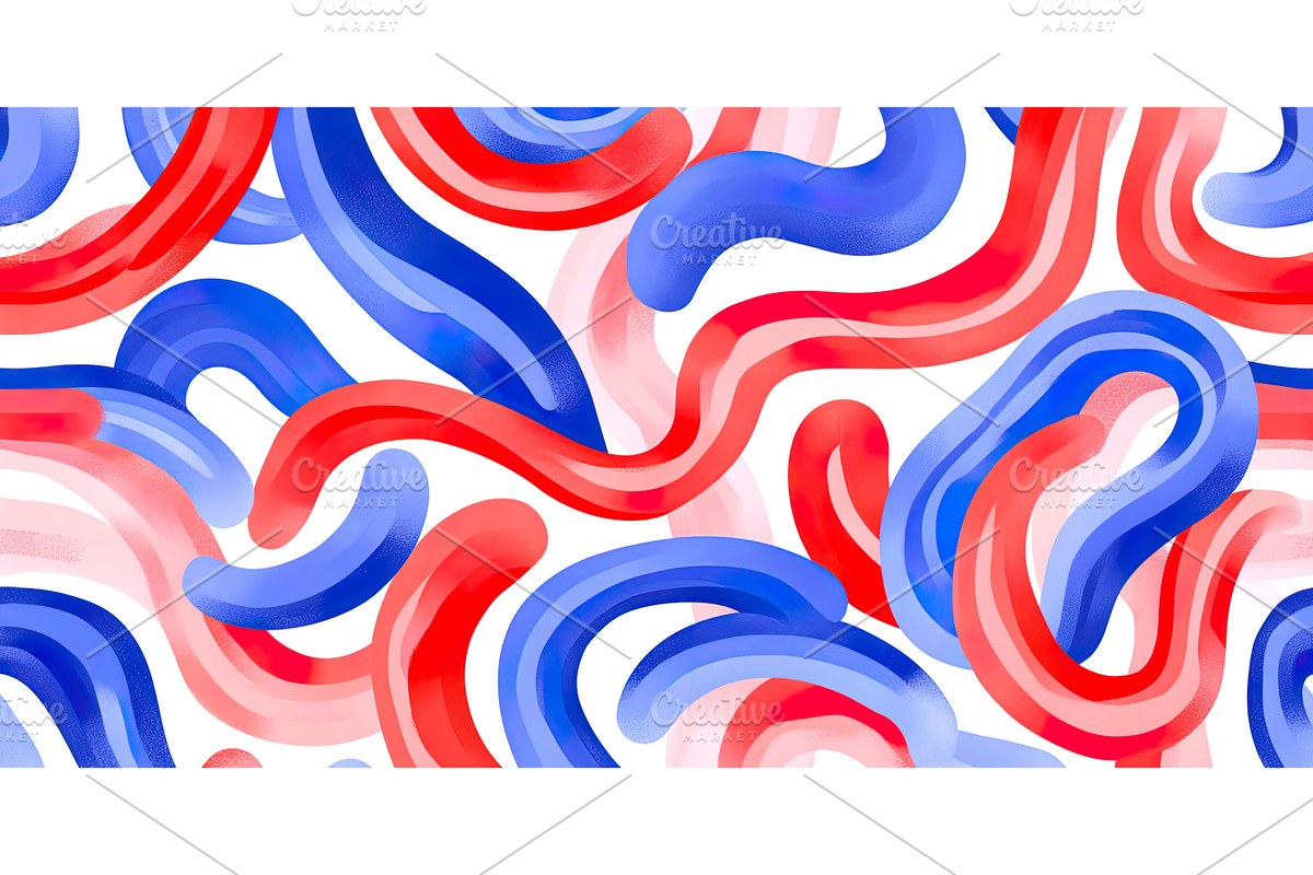 Colorful abstract waves with red and, an Illustration by Lermont51