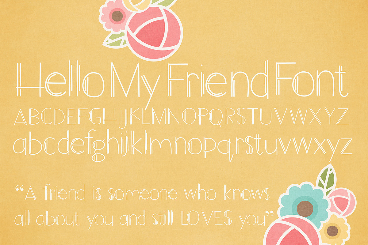 Hello My Friend Font, a Sans Serif Font by Miss Kate (Photo 2 of 2)