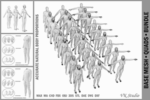 Female & Male Base Mesh SUPER BUNDLE