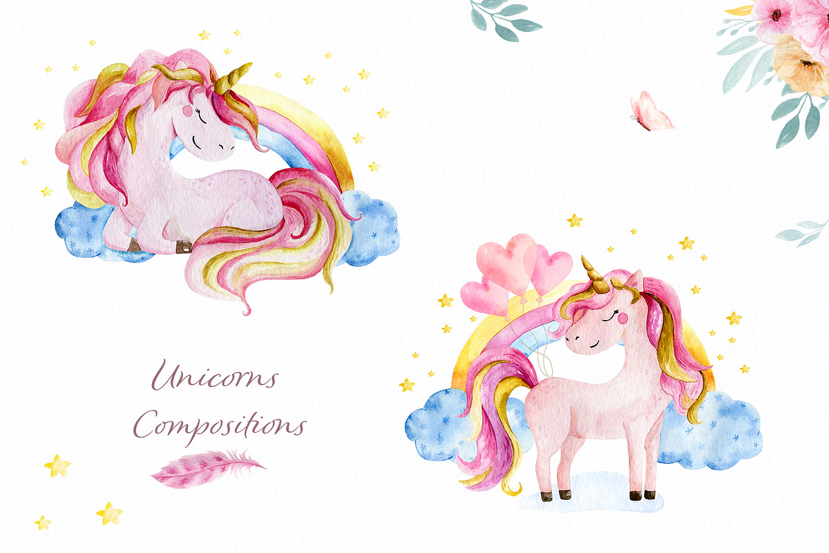 Watercolor Unicorn collection., a Graphic by Irene_Boiko_ART (Photo 7 of 11)
