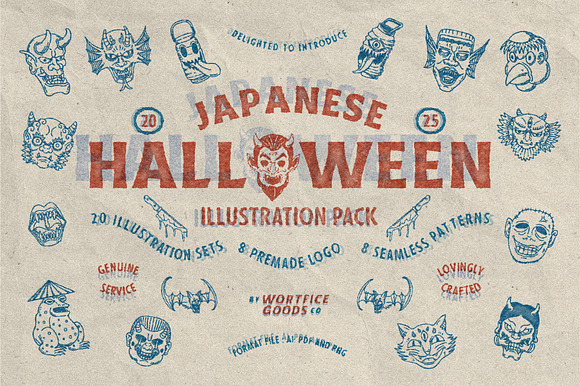 Japanese Halloween Illustration Pack preview 7
