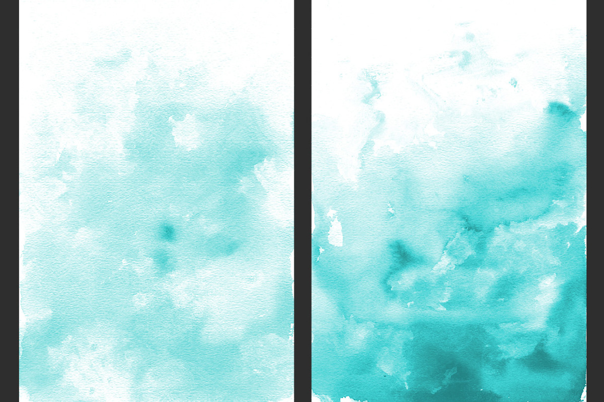 Teal Ombre Watercolor Backgrounds, a Texture Graphic by M. by mprintly (Photo 3 of 6)