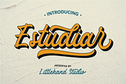 Estudiar- Brush Script, a Script Font by Littlehand (Thumbnail 1 of 8)