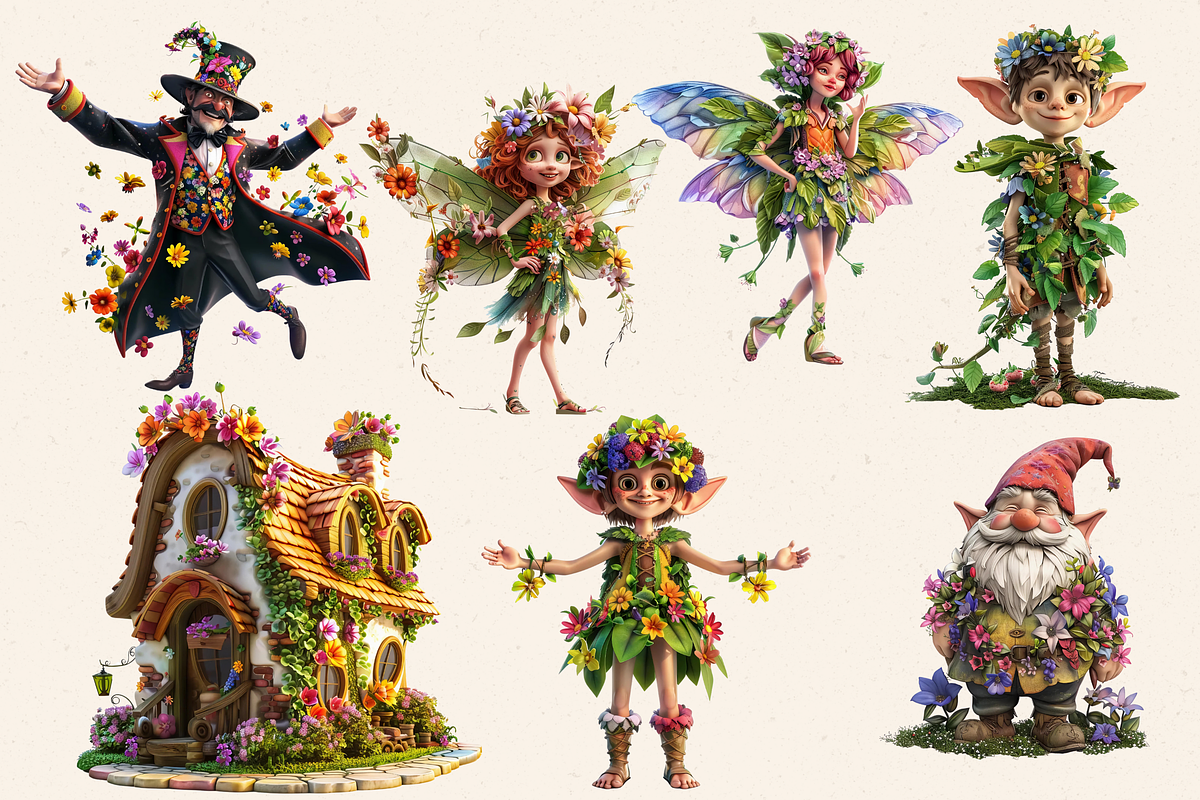 HAPPY SPRING FOREST FAIRY CLIPART, a Person Illustration by Daring Digies (Photo 3 of 10)