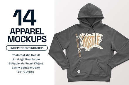 IND5000 Heavyweight Hoodie Mockups, a Hoody Mockup by GraphicHero