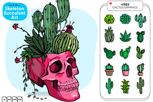 Skull Succulent Graphic FREE Stuff