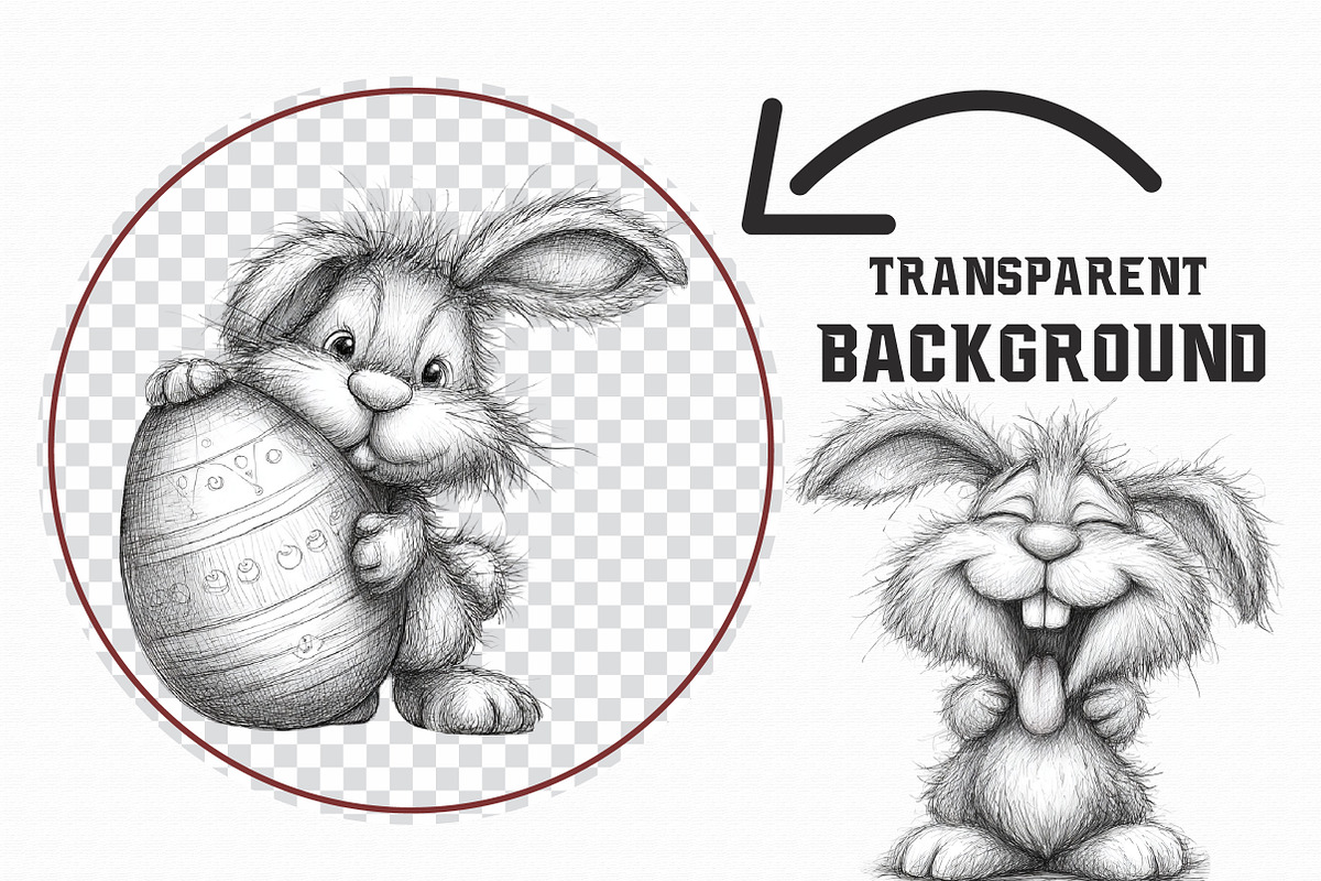 Funny Bunny Sketch Clipart, an Illustration by Libby Wishes (Photo 5 of 8)