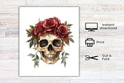 Watercolor Burgundy Halloween, an Illustration by Canvas Craft (Thumbnail 8 of 8)