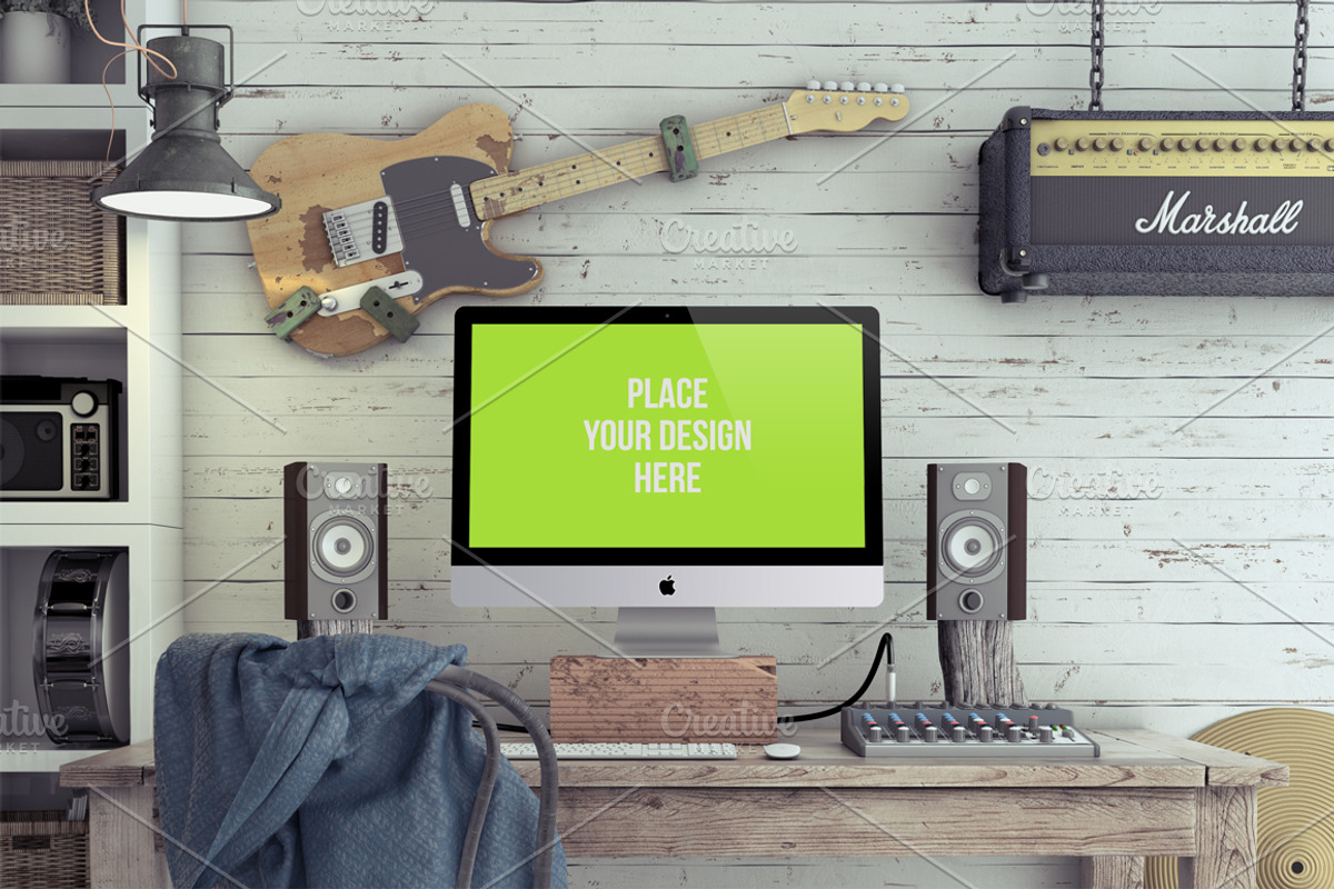 Home Recording Studio Mockup Bundle, a Mac Mockup by Bobboz Store (Photo 9 of 11)
