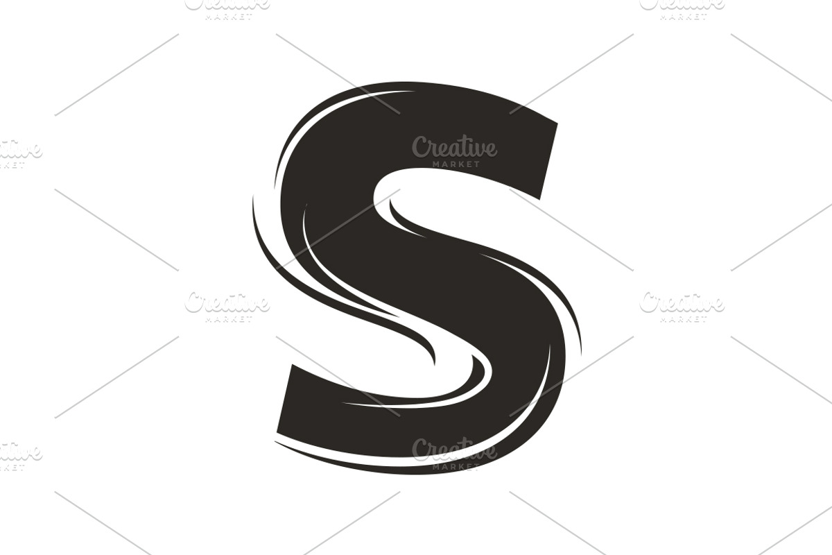 Hair symbol for letter S, a Branding & Logo Template by Super Accurate