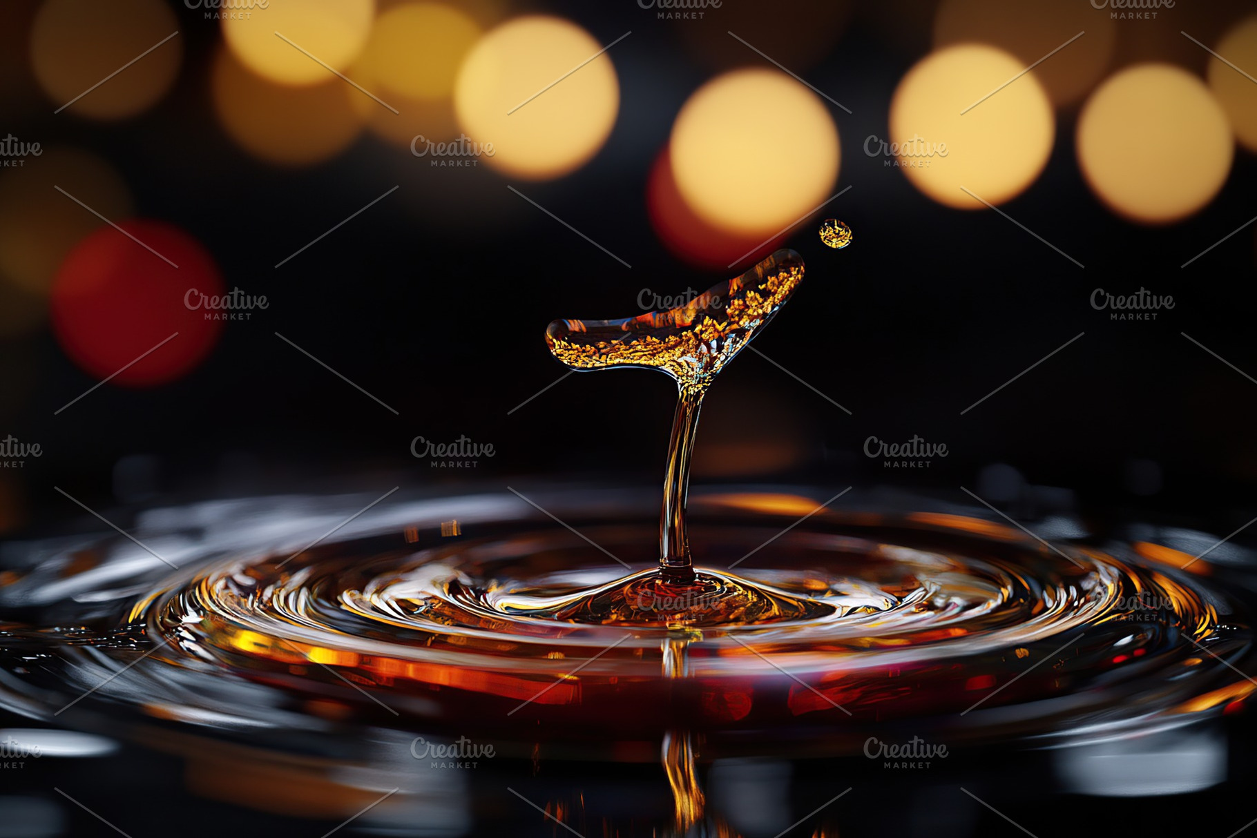 Pouring motor oil drop on black background, an Abstract Photo by AlyaAnd