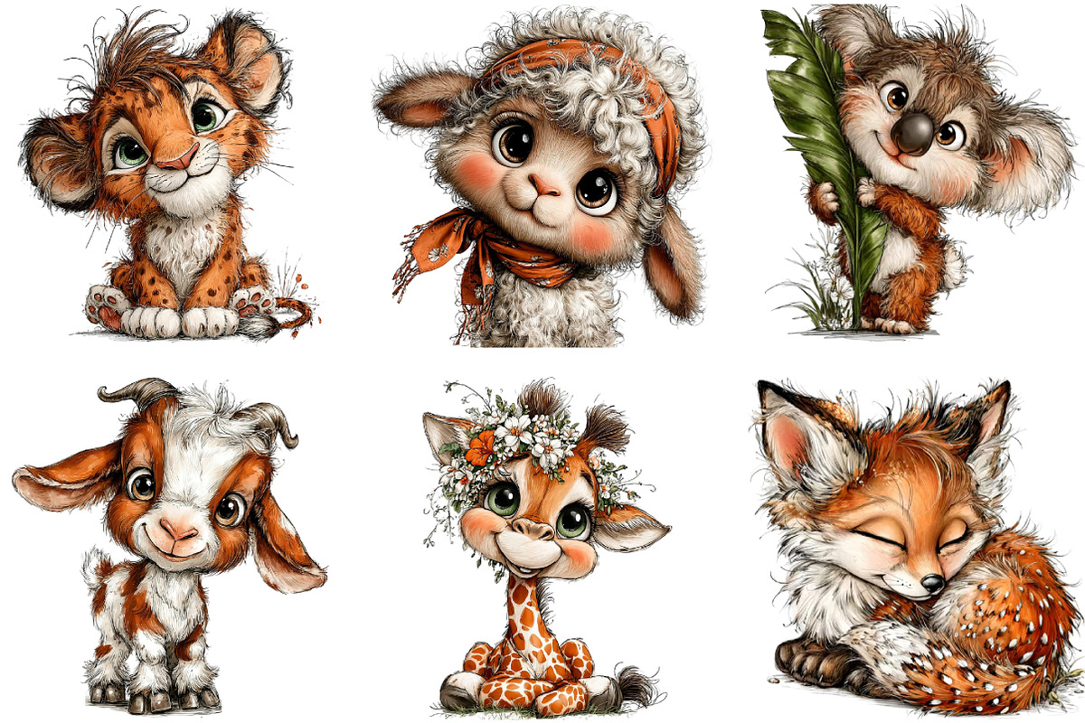 Baby Animal Clipart, an Illustration by DreamArtGraphic (Photo 4 of 5)