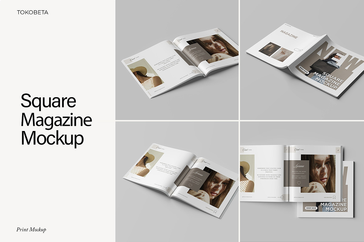 Square Magazine Mockup, a Books & Magazine Mockup by Tokobeta (Photo 1 of 7)