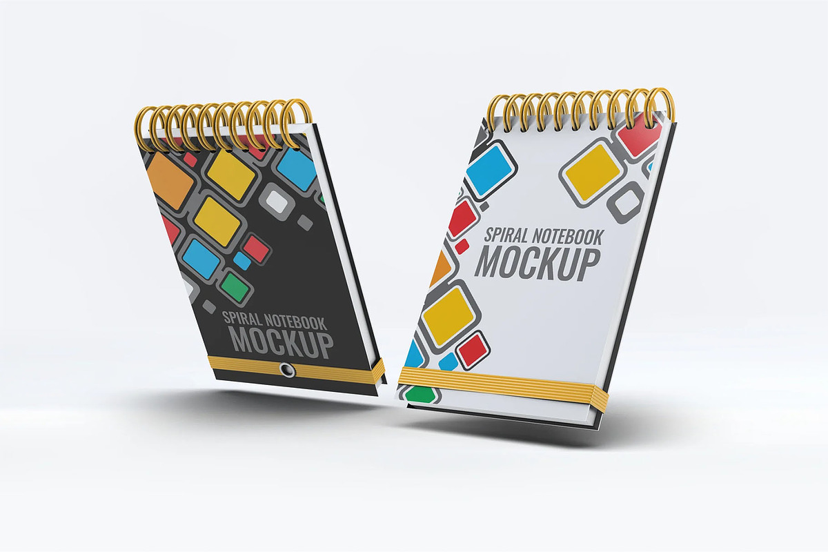 Spiral Notebook Mock-Up, a Product Mockup by DesignRushMarket (Photo 1 of 8)