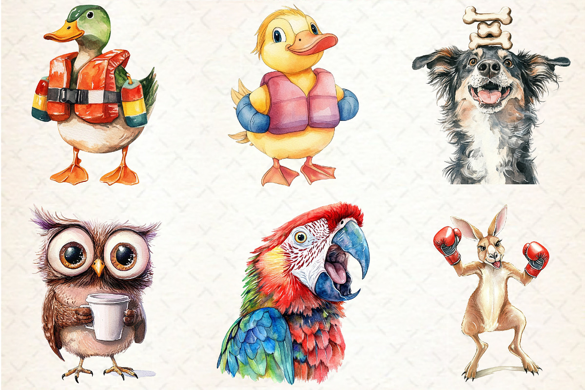 Adorable Crazy Animal Clipart, an Animal Illustration by Rose Art (Photo 4 of 4)