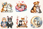 Watercolor Dog and Cat Cupol  Clipar, an Illustration by DreamCafeArt (Thumbnail 4 of 7)