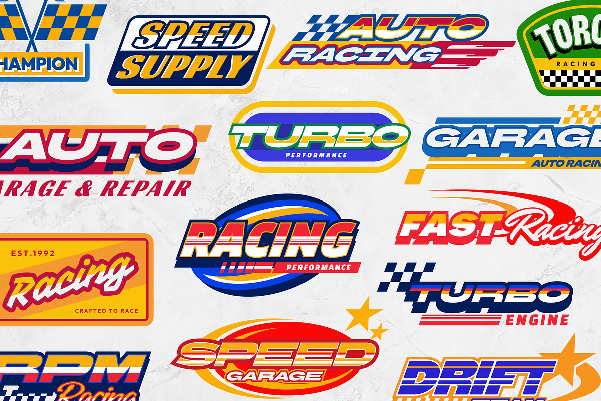 Vintage Racing Stickers Collection, an Object Graphic by Neodivisu (Photo 6 of 6)