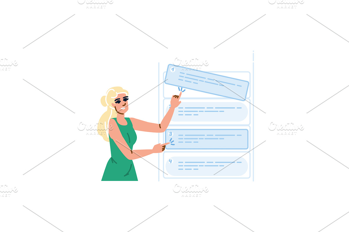 Project manager prioritizing tasks, a Person Illustration by pikepicture