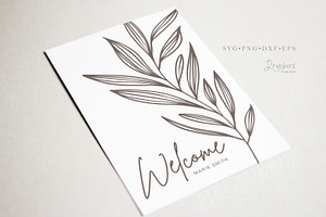 Flourish Leaf Stem Svg Handdrawn 012