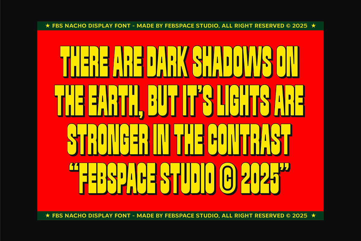FBS Nacho Typeface, a Sans Serif Font by Febspace Studio (Photo 12 of 20)