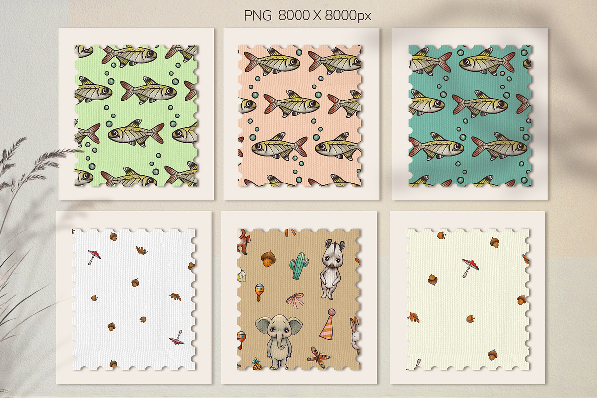 SEAMLESS PATTERNS  PRINTS  CLIPART, an Animal Illustration by TanyaSchuka (Photo 13 of 21)
