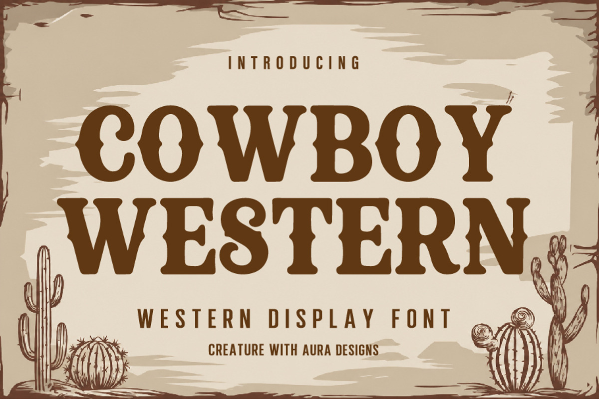 Cowboy Western, a Slab Serif Font by JASAKIB (Photo 1 of 6)