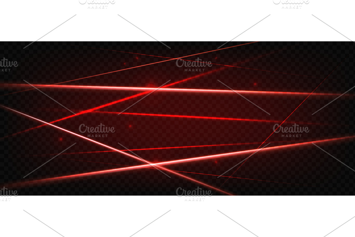 Red laser beams. Glowing crossing, a Technology Illustration by Frogella