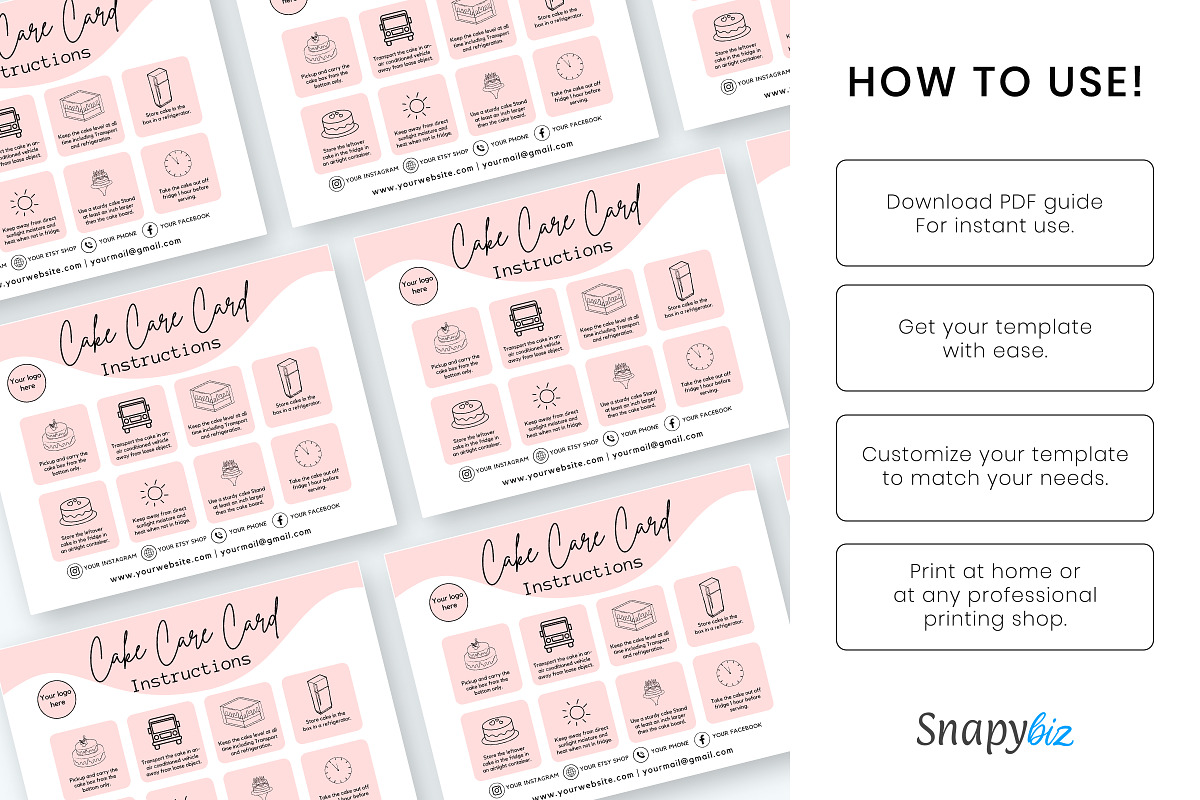 Cake Care Instruction Template, a Design Template by Snapybiz (Photo 11 of 12)