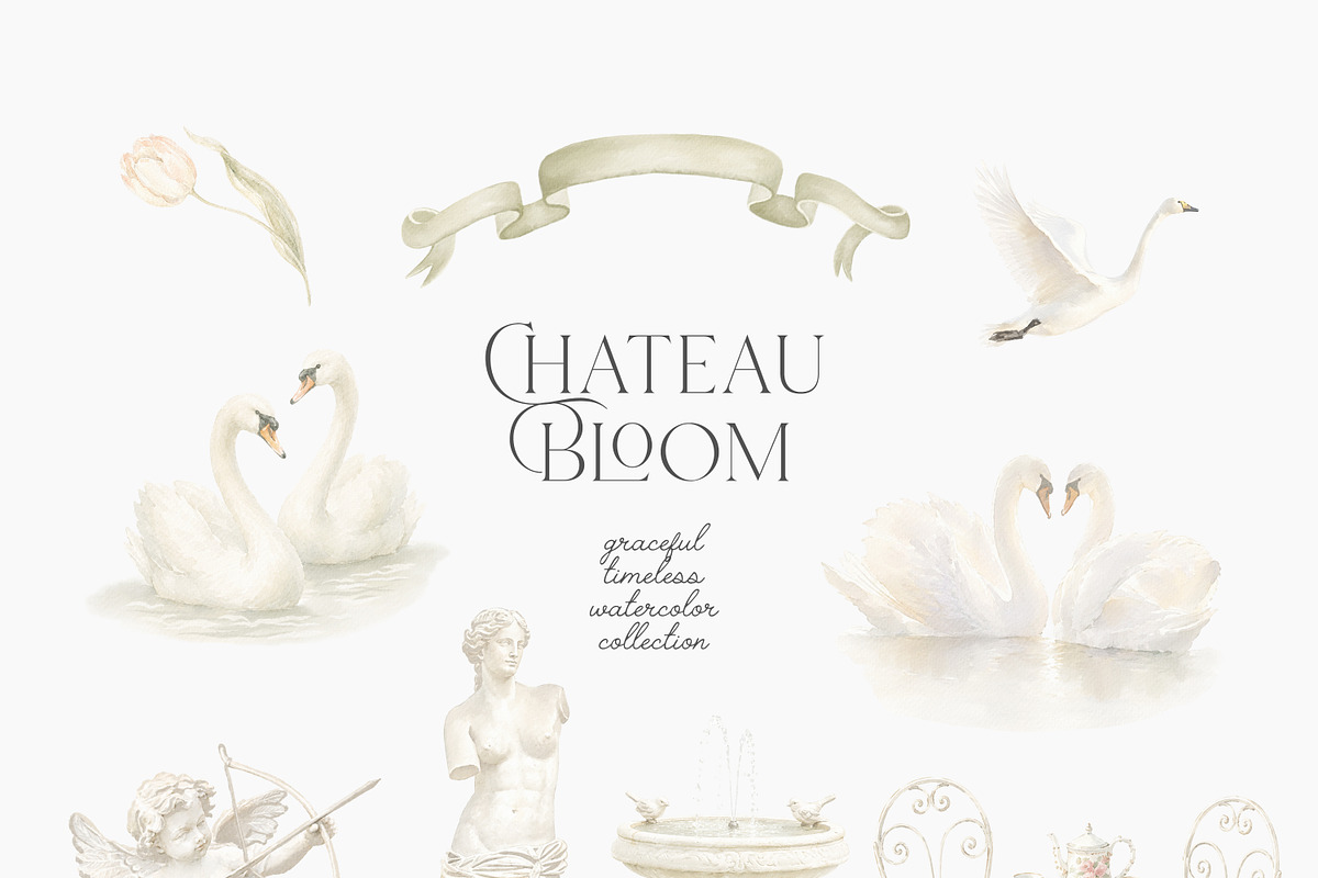Chateau Bloom-English Garden Clipart, an Object Illustration by studioequinox (Photo 7 of 15)