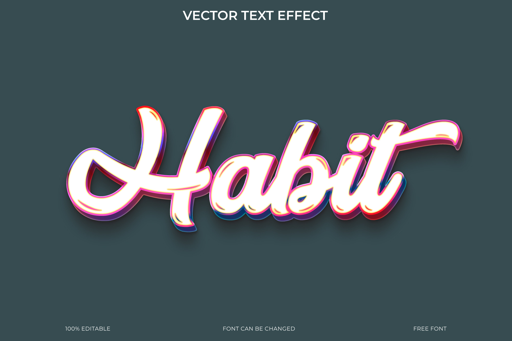 Brush Script 3D Text Effect Vector, an Action Add-On by Imamul001