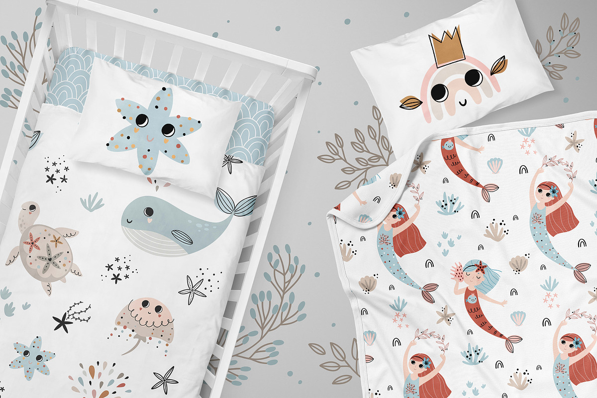 Mermaids baby illustrations, an Animal Illustration by OxanaTally (Photo 13 of 14)