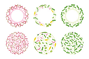 Decorative microgreens frames. Round, an Object Illustration by YummyBuum