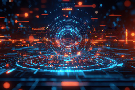 Abstract high-tech digital interface, a Background Photo by Pixeness