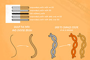 35 Rope brushes & 6 patterns, a Background Graphic by SiDesign (Thumbnail 3 of 8)