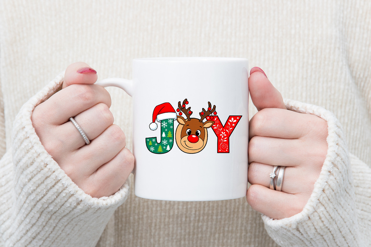Joy Christmas Baby Reindeer PNG, an Illustration by Designking (Photo 2 of 4)
