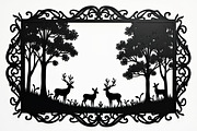 Deer Forest Frame Silhouette Bundle, an Illustration by Designs_River (Thumbnail 2 of 7)