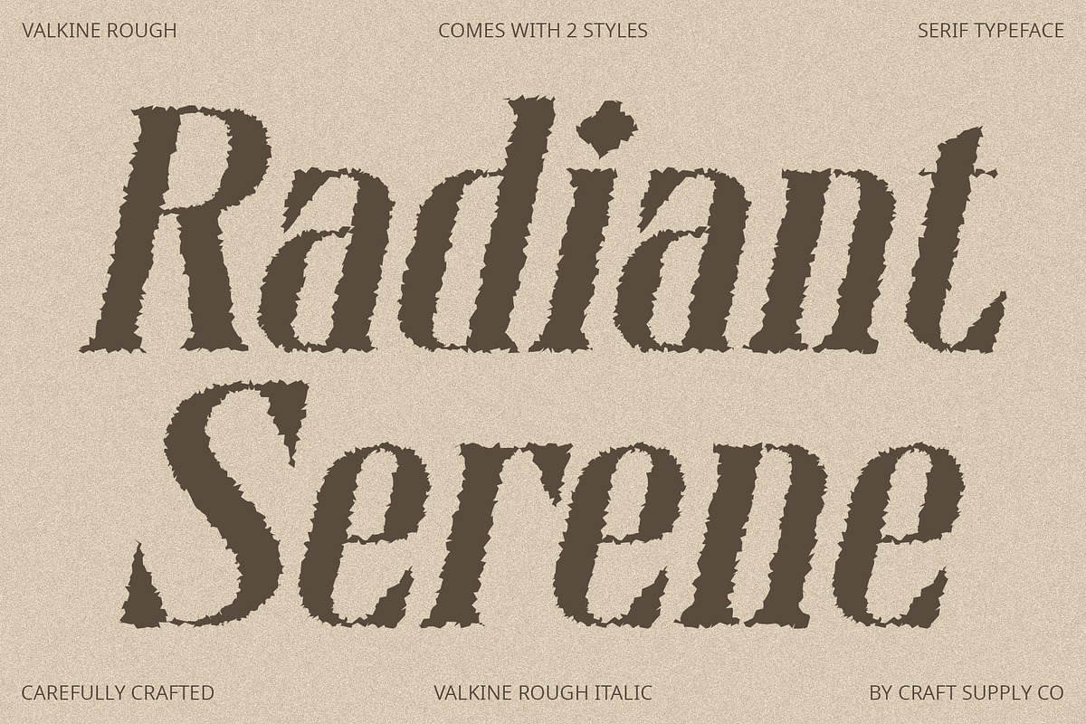 Valtine Rough, a Serif Font by Craft Supply Co. (Photo 2 of 8)