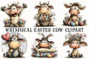 Whimsical Easter Cow Clipart, an Illustration by OK Design (Thumbnail 2 of 6)