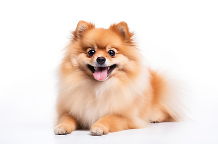 Pomeranian spitz isolated on white background, an Animal Photo by AlyaAnd