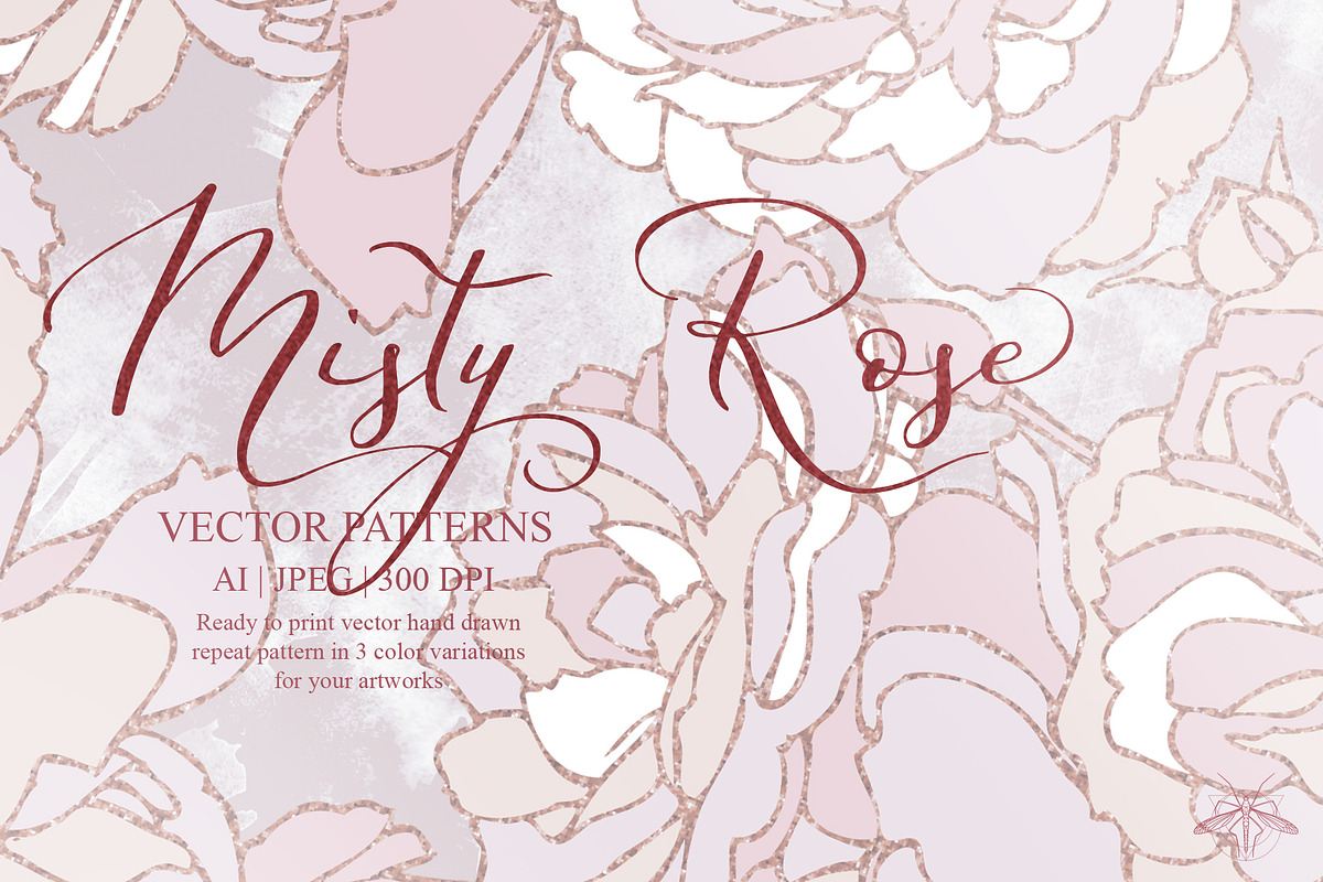 Misty Rose | Vector patterns, a Pattern Graphic by Tanya Vollar (Photo 1 of 10)