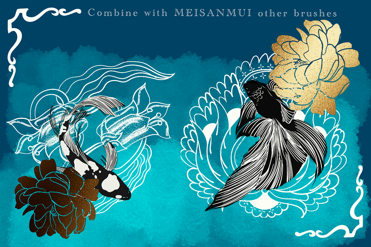 Aqua paradise procreate stamp brush, a Brush Add-On by Meisanmui (Photo 7 of 9)