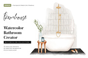 Watercolor Bathroom Creator, a Decorative Illustration by Kotulska (Thumbnail 1 of 16)