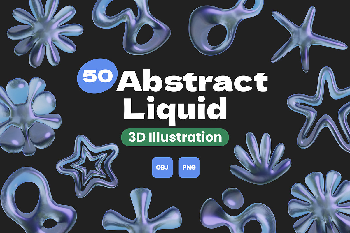 3D Abstract Liquid, an Object 3D Model by Rakata Studio (Photo 1 of 3)