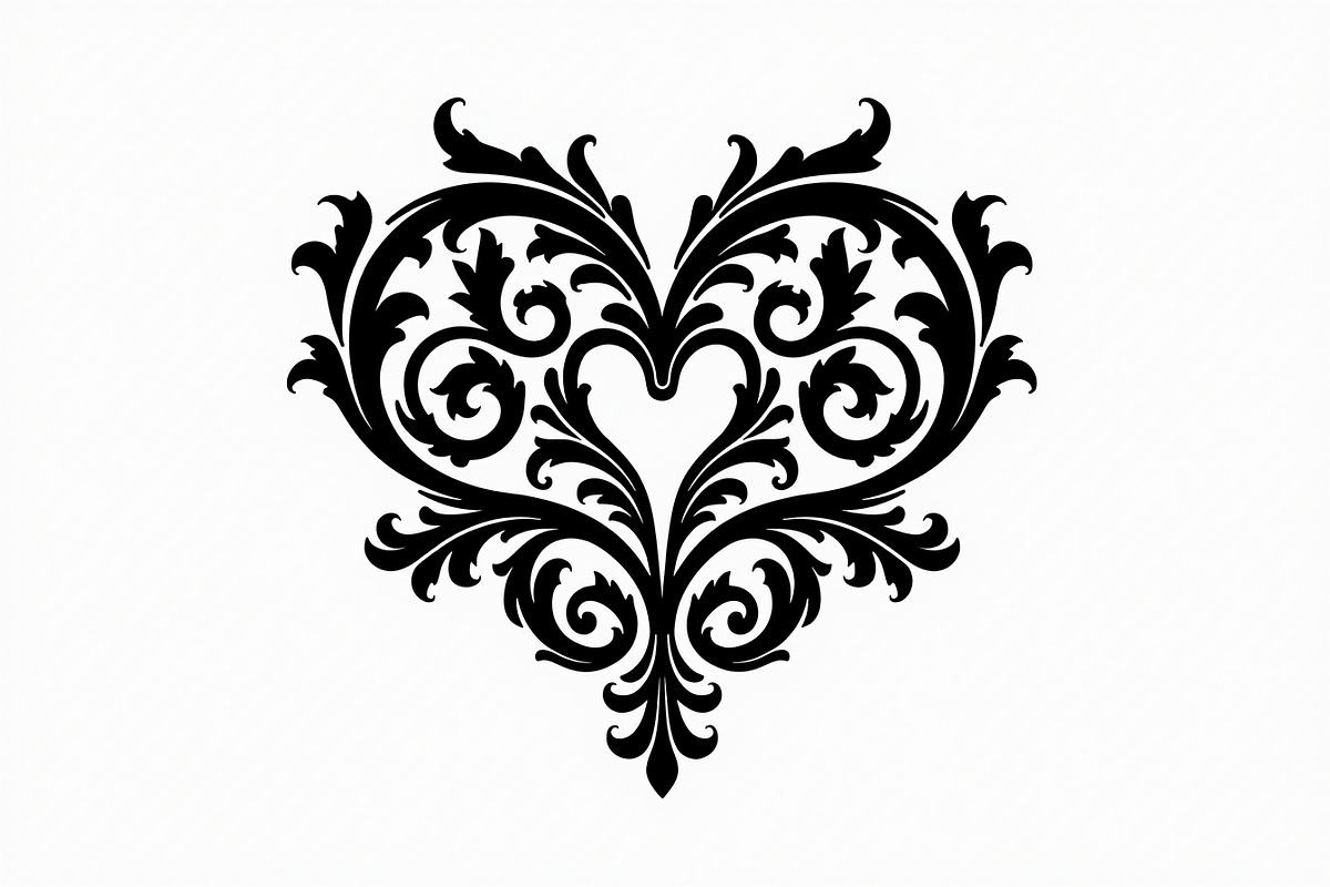 Floral Heart Silhouette Set, an Illustration by Gfx_Store (Photo 15 of 21)