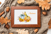 Watercolor Autumn Pumpkins Clipart, a Seasonal Illustration by SvetaArtStore (Thumbnail 2 of 15)