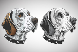 Bloodhound Dog Portrait Vector, an Animal Illustration by Ghagra