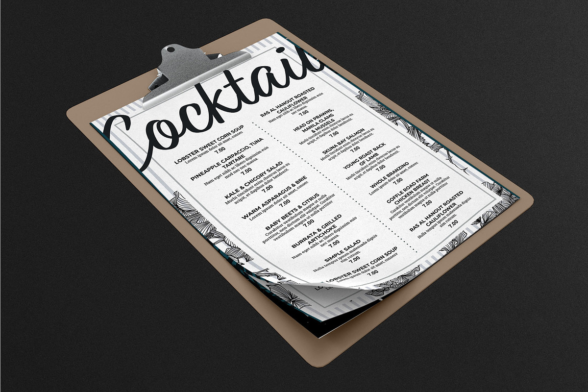 Floral Cocktail Menu Template, a Flyer Template by BrandPacks (Photo 4 of 6)