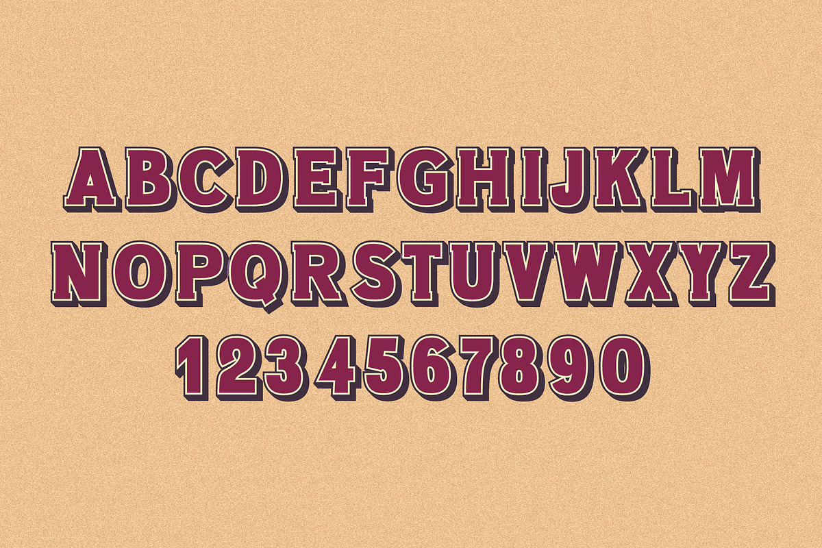 Retro 3D SVG Font, a Font by vladocar (Photo 5 of 6)
