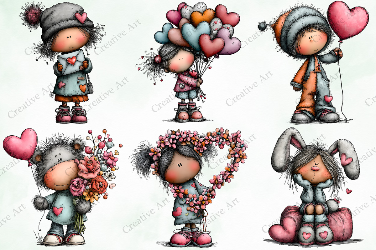 Whimsical Valentine Companions, an Illustration by Creative Art (Photo 4 of 11)
